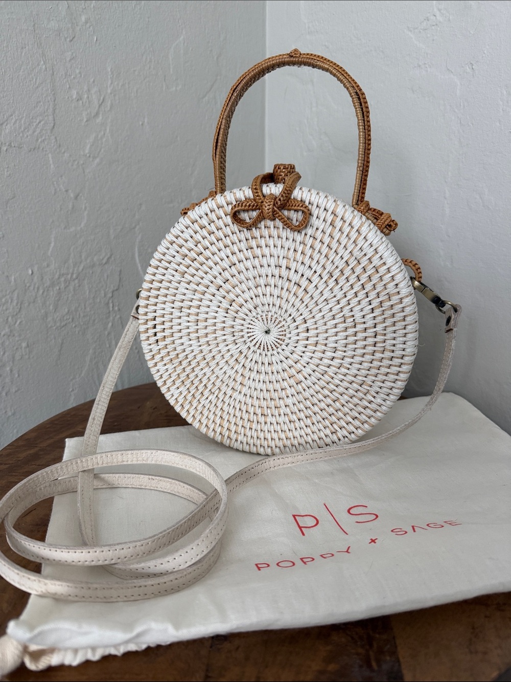 Poppy + Sage Woven Round Crossbody Bag
